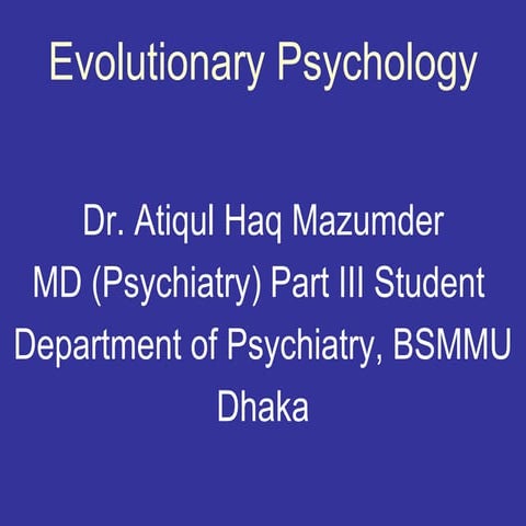 Evolutionary psychology