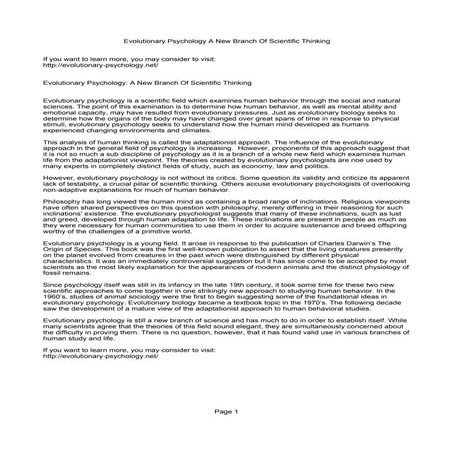 Evolutionary psychology | PPTX