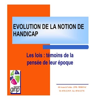 Evolution Des Lois Sur Le Handicap ...
