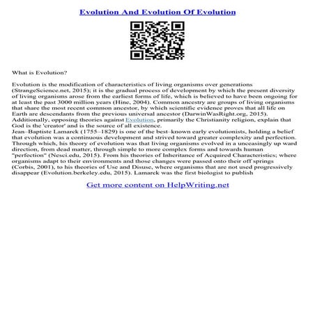 Evolution Essay Topics