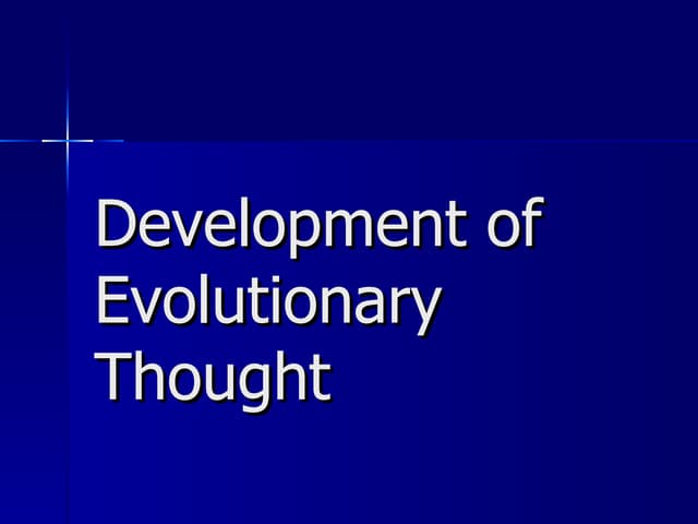 Evolution notes #1