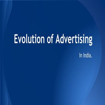 Evolution of advertising