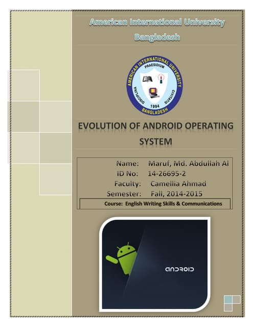 Evolution of android operating system