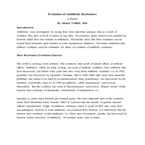 Evolution of antibitics resistance1