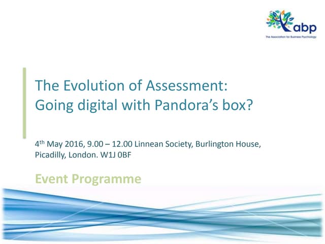 Evolution of assessment   2017 final