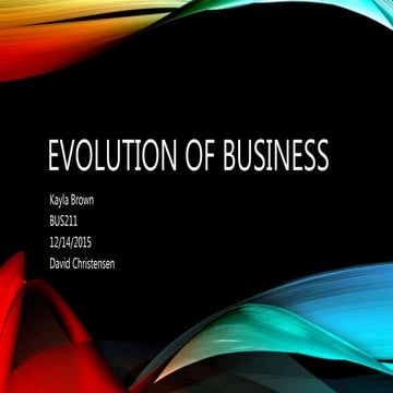 Evolution of business