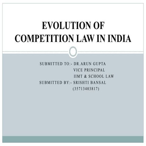 Evolution of competition law in india