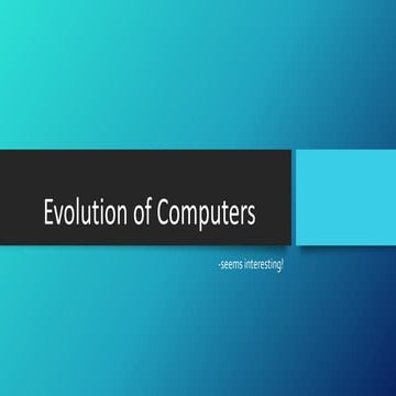 Evolution of computers | PPT