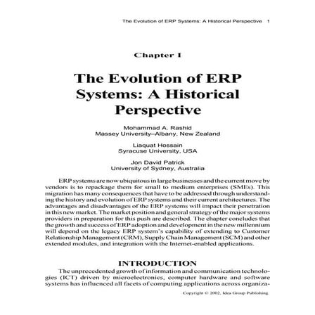Evolution of erp systems