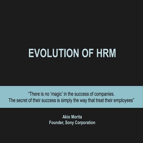 Evolution Of Hrm | PPT