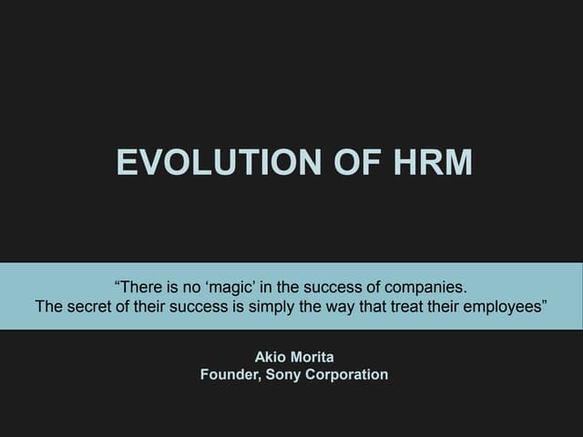 Evolution Of Hrm