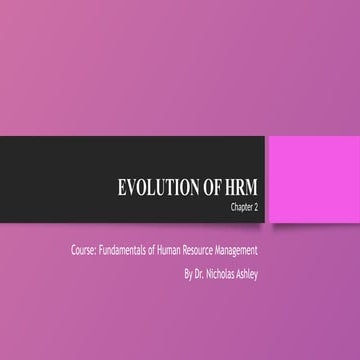 human resource management introduction and evolution | PPTX