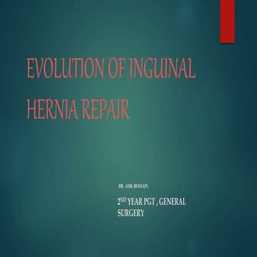Evolution of inguinal hernia repair