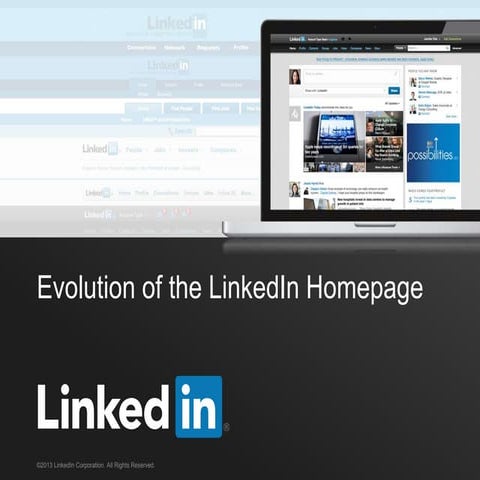 Evolution of the LinkedIn homepage (2003-2013)