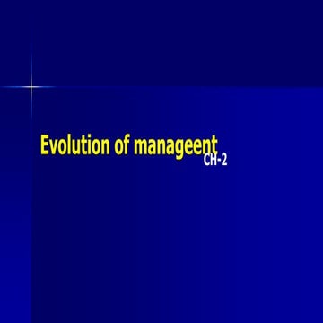 Evolution of management
