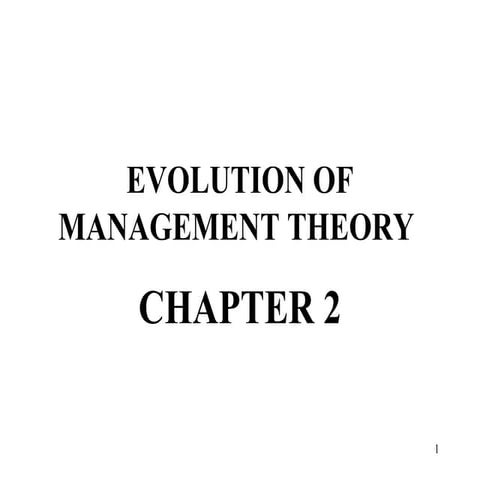 Evolution of management theory  itm ch02