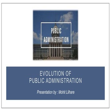 Evolution of Public Administration 