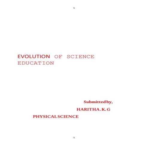 Evolution of science education