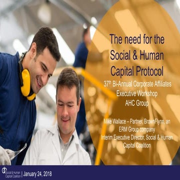 The need for the Social & Human Capital Protocol Jan. 2019 - AHC Group