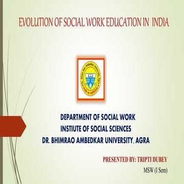 Evolution of social work education in india