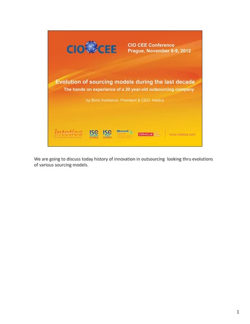 Evolution of outsourcing models: risk management & remote insourcing