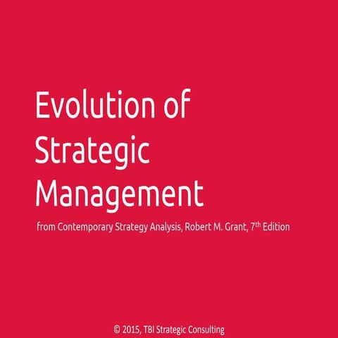 Evolution of strategy