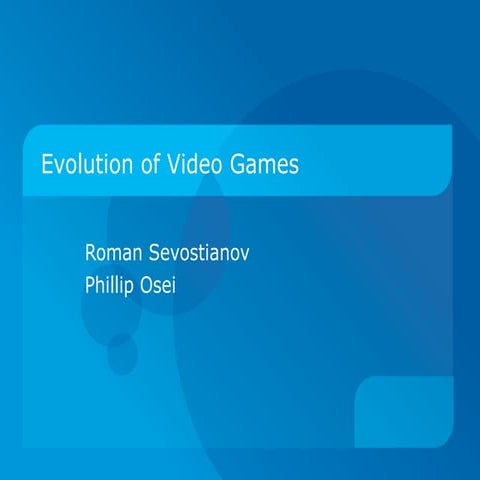 Evolution of video games