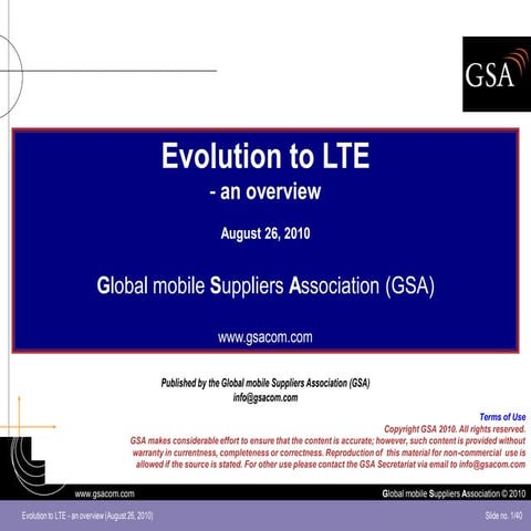 Evolution to LTE - An Overview August 2010