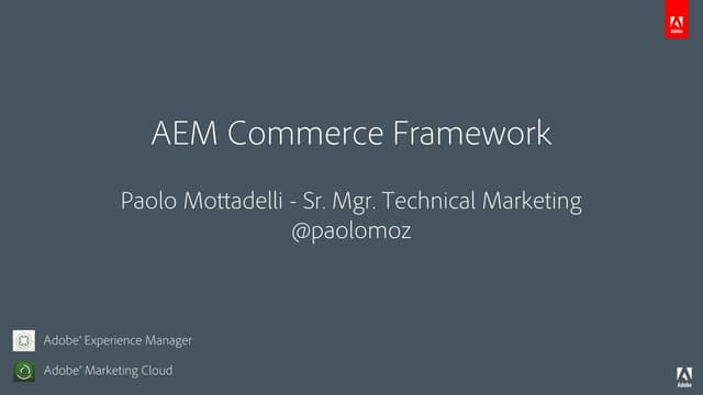 Evolve13 cq-commerce-framework