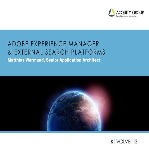 EVOLVE'13 | Enhance | External Search | Matthias Wermund