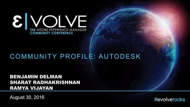 EVOLVE'16 | Keynote | Community Profile: Autodesk