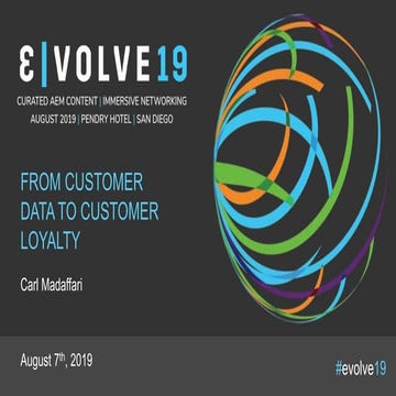 Evolve 19 | Carl Madaffari | Best Practices | From Customer Data to Customer ...