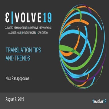Evolve19 | Nick Panagopoulos | World Focus: Translation Tips and Trends