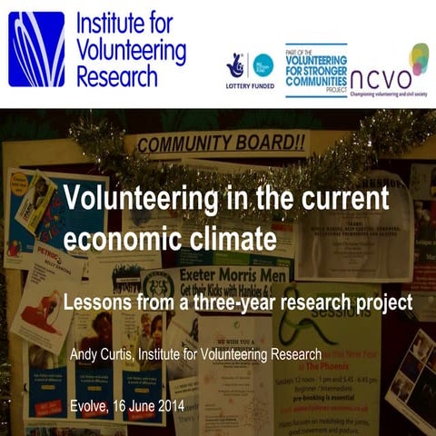 Volunteering in the current economic climate