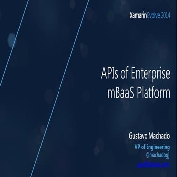APIs of Enterprise mBaaS Platforms