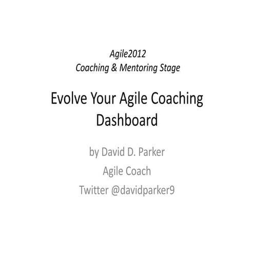 Evolve your agile coaching dashboard ver 2