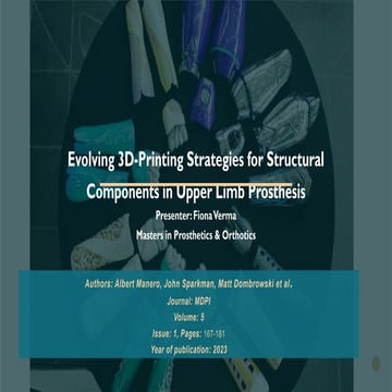 3D Printing strategies in Upper limb Prosthesis