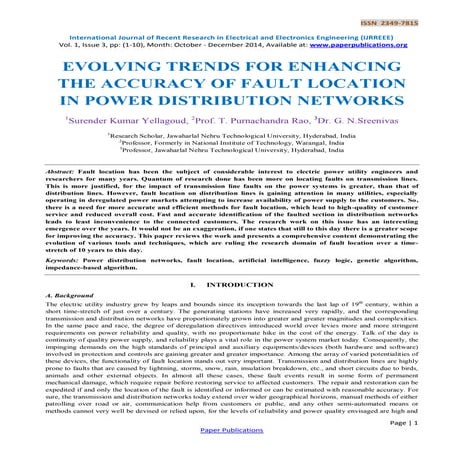 EVOLVING TRENDS FOR ENHANCING THE ACCURACY OF FAULT LOCATION IN POWER DISTRIB...