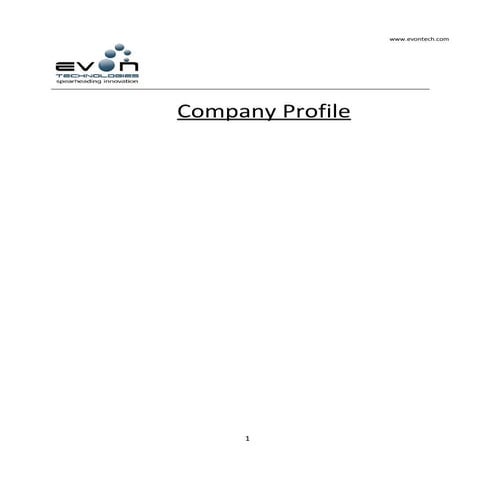 Evon technologies company profile | DOC