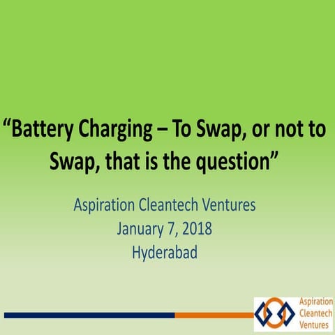"Battery Charging -To Swap, or not to Swap, that is the question"