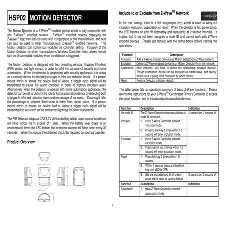 EVR HSP02 manual  in english