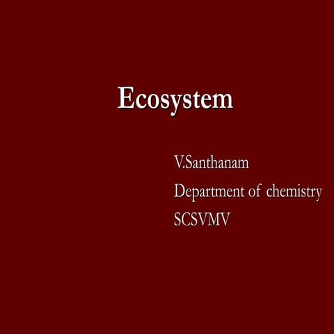 ECOSYSTEMS
