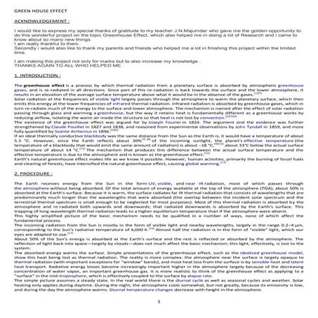 Evs   greenhouse effect - 3rd sem