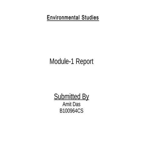 Environmental Studies Report