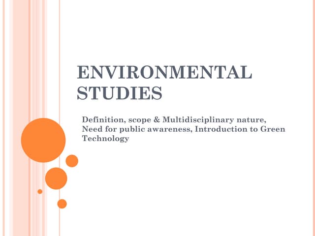 Introduction to Environmental Studies