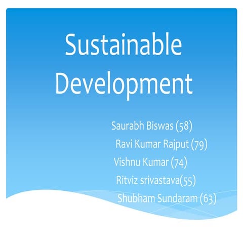 SUSTAINABLE DEVLOPMENT