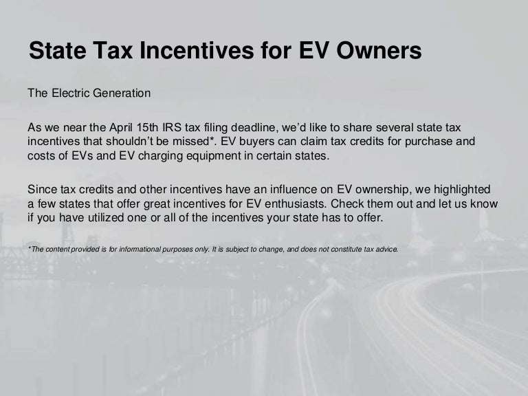 Ev state incentives