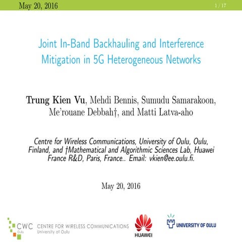 Joint InBand Backhauling and Interference Mitigation in 5G Heterogeneous Netw...