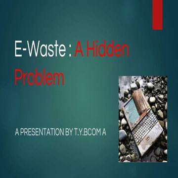 E waste and its impact on India