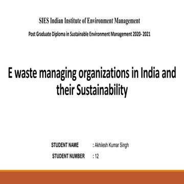 E waste management  india